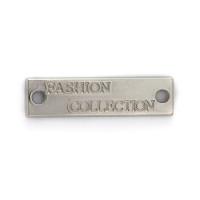 Лэйбл металлический "Fashion Collection", 26x7 мм, цвет никель, 50 штук (арт. UF.158.SM) (количество товаров в комплекте: 50)
