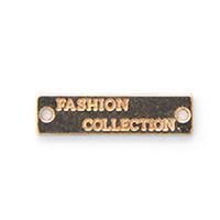 Лэйбл металлический "Fashion Collection", 26x7 мм, цвет золотой, 50 штук (арт. UF.156.SM) (количество товаров в комплекте: 50)