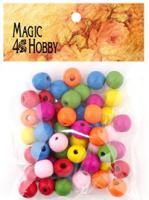 Бусины деревянные детские "MAGIC HOBBY", 16х16х5 мм, цвет: ассорти, 40 г (50&#177;3 штуки)