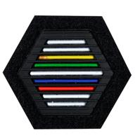 Аппликация пришивная "Разноцветные полосы", 4,8х4,2 см, цвет: черный, 20 штук (количество товаров в комплекте: 20)