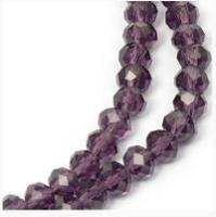 Бусины граненые (стекло) на нитях "Рондель", 6х4,5 мм, цвет: 13 фиолетовый (100 бусин)
