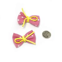 Бантики пришивные "Magic Hobby", цвет: розовый, желтый (арт. MG.YZ-25.2), 2 штуки