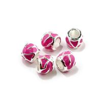Бусины металлические с эмалью "Pandora", 10 мм, цвет: розовый, 10 штук, арт. PN-D10 (количество товаров в комплекте: 10)