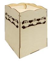 Деревянная заготовка Астра "Коробка под специи большая. Совушки", 17x17x25 см, арт. L-1151