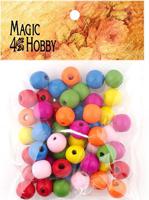 Бусины деревянные детские "Magic 4 Hobby", 7 мм, цвет ассорти, 40 грамм, 180&#177;3 штуки (арт. MG-B 115)