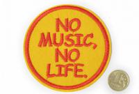 Термоаппликации вышитые "No music, no life", 5 штук, 83х83 мм (количество товаров в комплекте: 5)