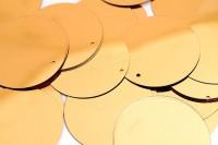 Пайетки россыпью "Ideal", 25 мм, 50 грамм, цвет: M010 золотой, арт. TBY-FLK129