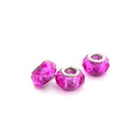 Бусины стеклянные, граненые "Pandora", цвет: розовый (10 штук)