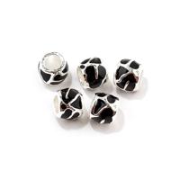 Бусины металлические с эмалью "Pandora", цвет: черный (10 штук)