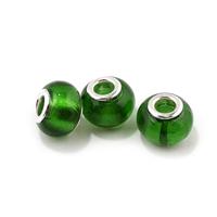 Бусины стеклянные "Pandora", цвет: зеленый (10 штук)