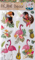 Декоративная интерьерная наклейка "Фламинго 2", 620x370 мм