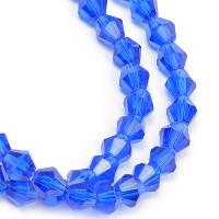 Бусины граненые на нитях Tesoro "Биконус", 8x8 мм, цвет: 16 синий, 40 бусин