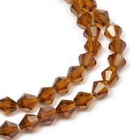 Бусины граненые на нитях Tesoro "Биконус", 8x8 мм, цвет: 20 коричневый, 40 бусин