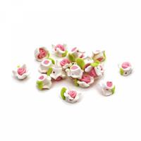 Бусины глиняные "Magic 4 Hobby", размер: 10 мм, цвет: белый, зеленый, розовый (20 штук)