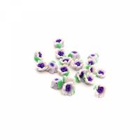 Бусины глиняные "Magic 4 Hobby", размер: 10 мм, цвет: белый, фиолетовый, зеленый (20 штук)