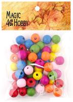 Бусины деревянные детские "Magic 4 Hobby", цвет: ассорти (60 штук)