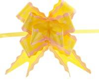 Бант-бабочка №3 "Горох", цвет: желтый, 3 см, арт. 141405