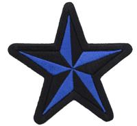 Термоаппликация "Синяя звезда", 7,5x7,5 см
