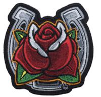 Термоаппликация "Роза с подковой", 7,5x7,5 см