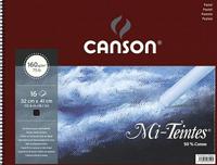 Альбом для пастели Canson Mi-Teintes, на спирали, 32x41 см, 160 г/м2, 16 листов, черный