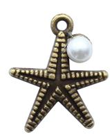 Подвески металлические "Морская звезда", цвет: бронза, 2 штуки, арт. 4AR038 (количество товаров в комплекте: 2)