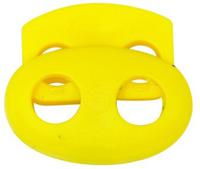Фиксатор (стопор) "Овал", цвет: желтый, 2 отверстия, диаметр отверстий 4 мм, 14x17 мм, 100 штук, арт. 103-М (количество товаров в комплекте: 100)