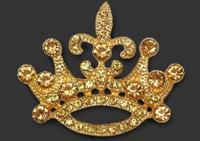 Украшение "Корона", цвет: золото, топаз, 36,5x44,5 мм, арт. ГСХ469