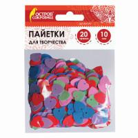 Пайетки для творчества "Сердце", 10 мм, цвет: пастель ассорти (24 набора в комплекте) (количество товаров в комплекте: 24)