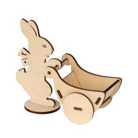 Заготовка для декорирования Mr. Carving "Подставка под яйцо. Кролик с тележкой", 13x11x5,3 см, арт. ВД-694