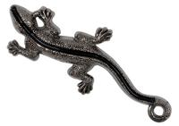 Металлическое украшение "Саламандра", цвет: черный никель, 34x13 мм, 10 штук, арт. ГХН14288 (количество товаров в комплекте: 10)