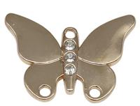 Украшение пришивное "Бабочка", цвет: золото, 2,1х1,6 см, 20 штук, арт. ГТ005