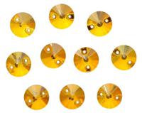 Хрустальные стразы пришивные, круглые, цвет: желтый, 10 мм, 10 штук, арт. РИ002НН10