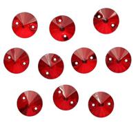 Хрустальные стразы пришивные, круглые, цвет: красный, 10 мм, 10 штук, арт. РИ001НН10