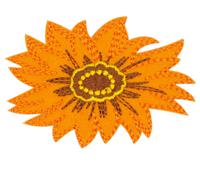 Термоаппликация "Оранжевый цветок", 7 см