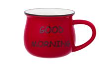 Кружка "Доброе утро", цвет: красный, бочонок, 11x8x7 см, 250 мл