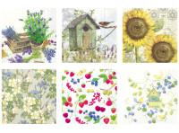 Набор бумажных салфеток для декупажа Love2art "Летний сад", 6 штук, 33x33 см, арт. SDS №01