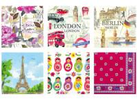 Набор бумажных салфеток для декупажа Love2art "Путешествие по Европе", 6 штук, 33x33 см, арт. SDS №04