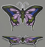Термоаппликация "Бабочка", цвет: черно-розовый, 65x60 см, 2 штуки, арт. ГСФ1519