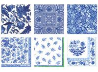 Набор бумажных салфеток для декупажа Love2art "Узоры в голубых тонах", 6 штук, 33x33 см, арт. SDS №09