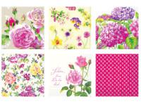 Набор бумажных салфеток для декупажа Love2art "Море цветов", 6 штук, 33x33 см, арт. SDS №07