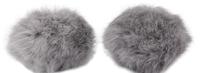 Помпон из искусственного меха (кролик), цвет: I серый, 10 см, 2 штуки