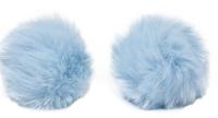 Помпон из искусственного меха (кролик), цвет: F светло-голубой, 6 см, 2 штуки