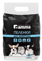 Пеленки для животных "Gamma", 60x60 см (30 штук)