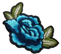 Термоаппликация "Роза", цвет: синий, 12,5x7,7 см, 2 штуки, арт. ГФ614