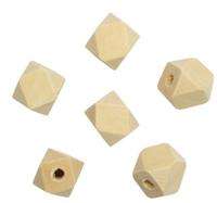 Бусины деревянные неокрашенные "Многогранник", 10x10 мм, 6 штук