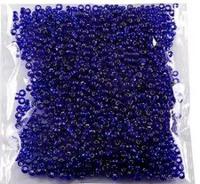 Бисер прозрачный с серебристым центром Астра, цвет: 28 синий, 6/0, 500 грамм