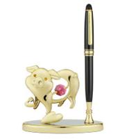 Держатель для ручки Crystocraft "Свинка", золотистого цвета, 10,2х15,4 см