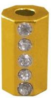 Наконечник со стразами "Цилиндр", цвет: золото, 15,5x8,5 мм, 20 штук, арт. ГФУ6103