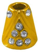 Наконечник со стразами "Колокол", цвет: золото, 11x11 мм, 20 штук, арт. ГФУ6106