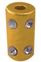 Наконечник со стразами "Цилиндр", цвет: золото, 14,5x8 мм, 20 штук, арт. ГФУ6102